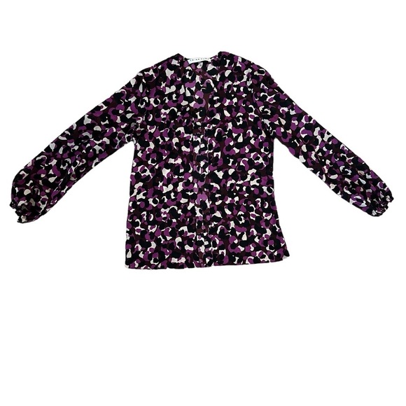 Trina Turk floral long sleeve blouse size XS - Picture 1 of 6